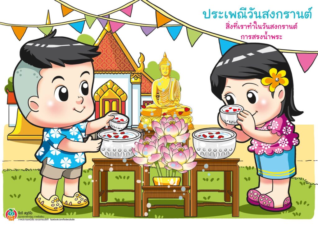 ดาวน์โหลดไฟล์ภาพระบายสีวันสงกรานต์ 2566 ไฟล์ PDF สวย ๆ โดยเพจโตดี